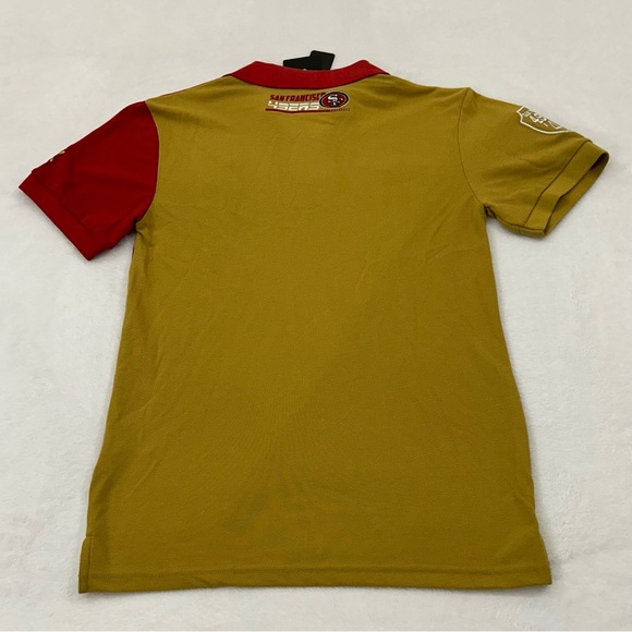 San Francisco 49ers Football Rugby Style Klew NFL Red Gold Polo Shirt Mens sizes - Picture 11 of 16